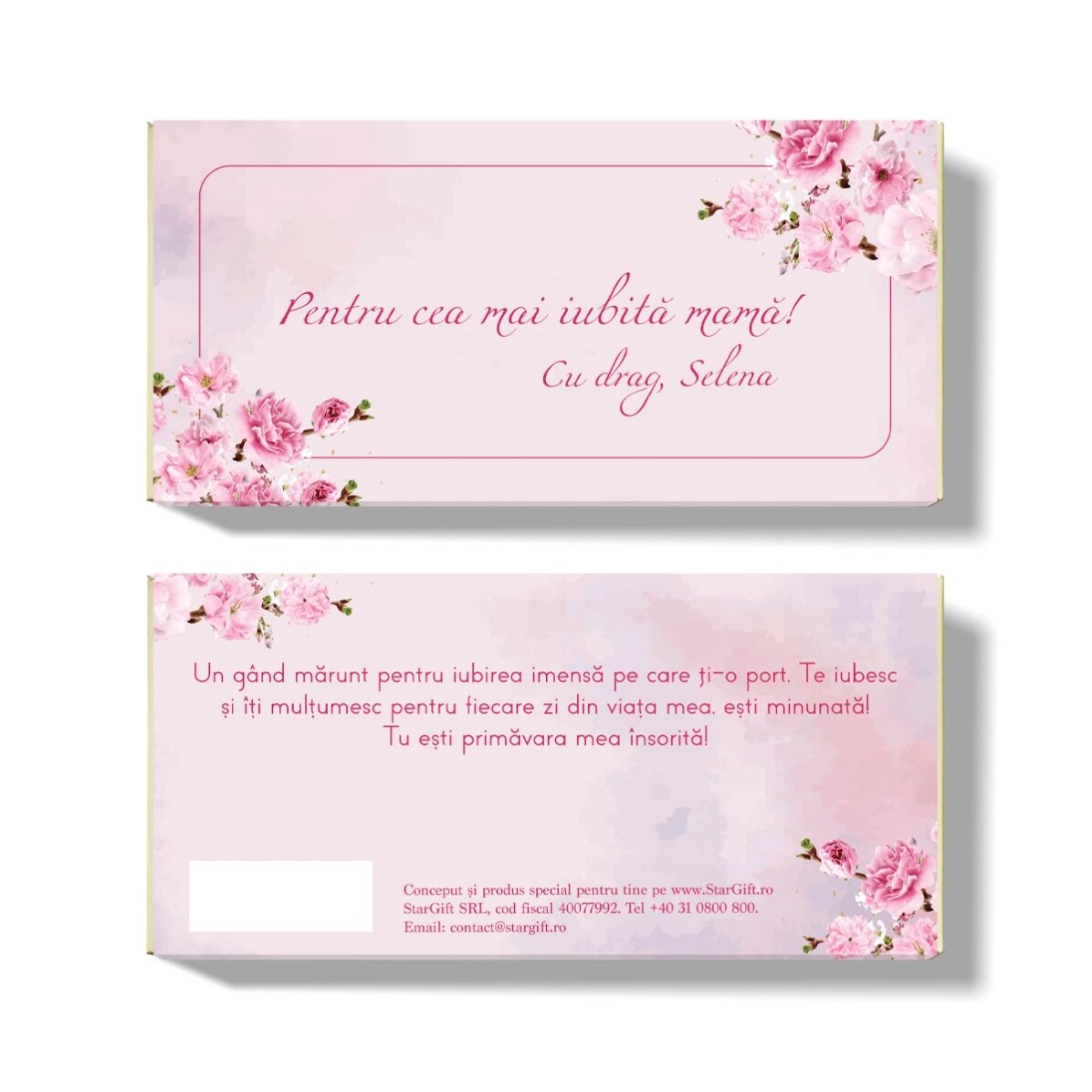 Ciocolată personalizată cu text - Cherry Blossom