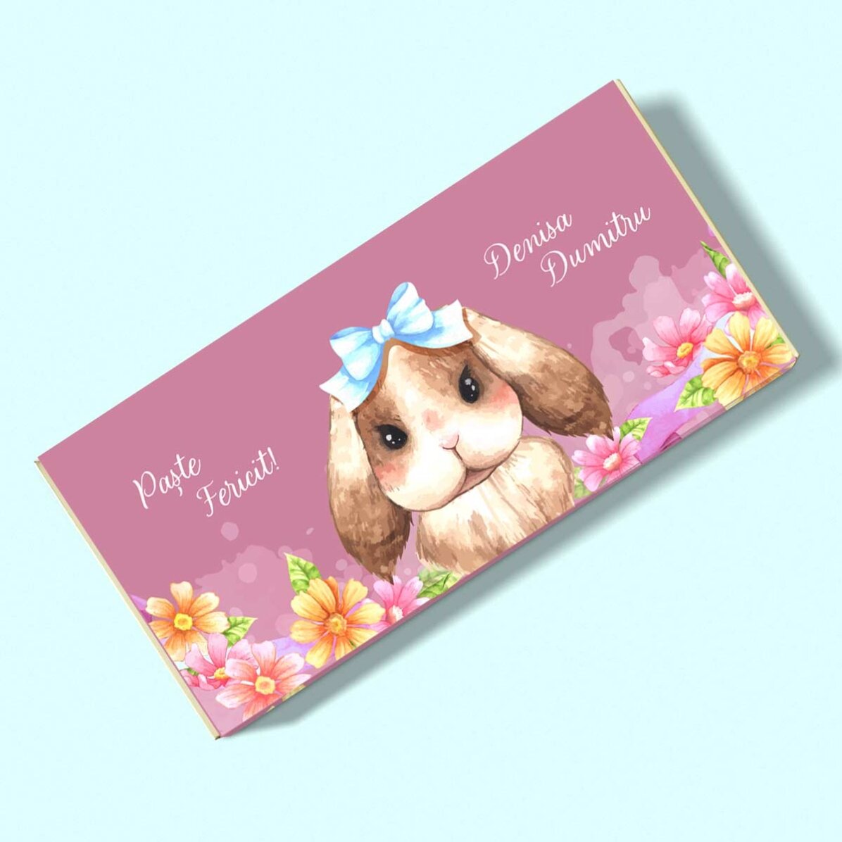 Ciocolată personalizată cu text  - Cute Bunny