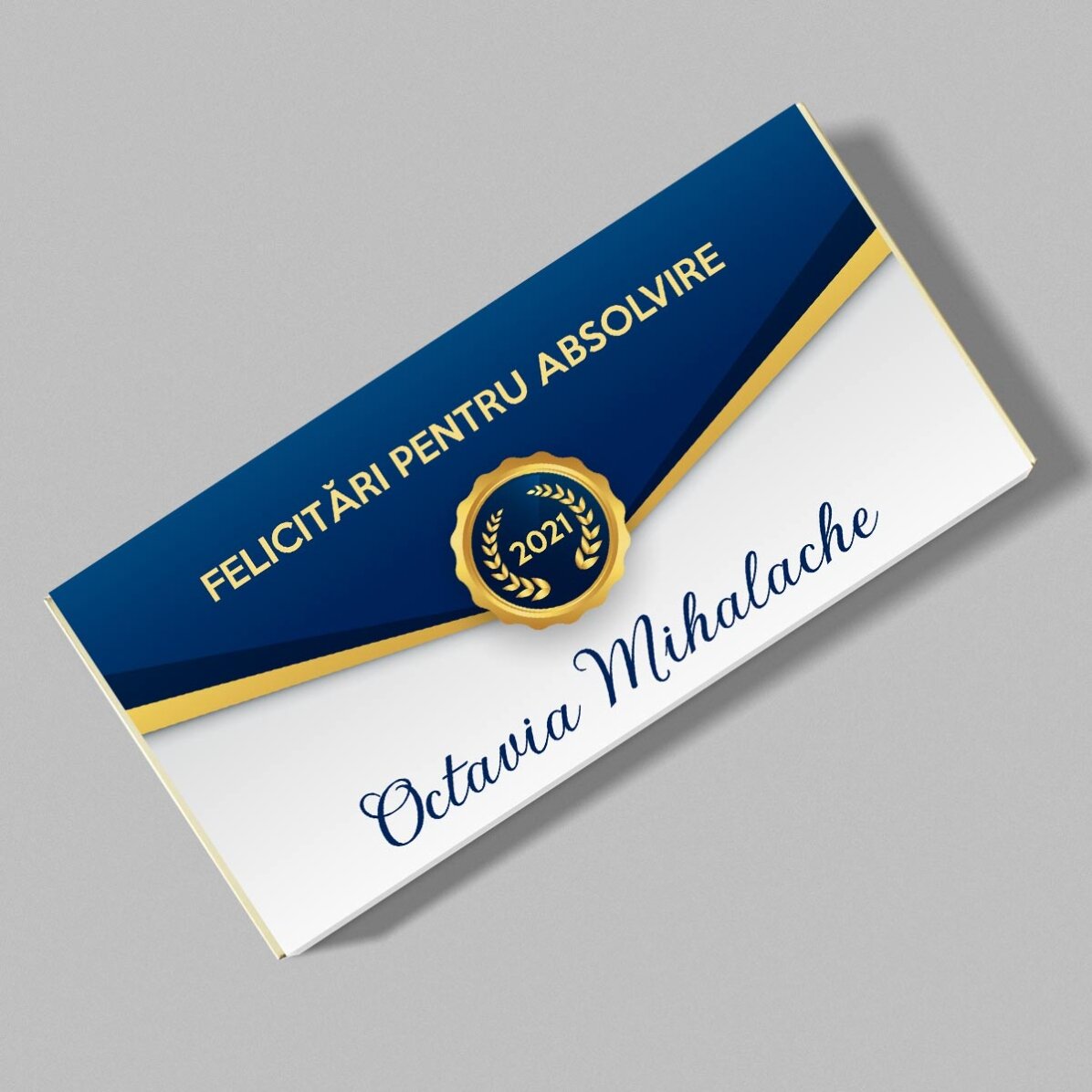 Ciocolată personalizată cu text - Felicitări pentru absolvire