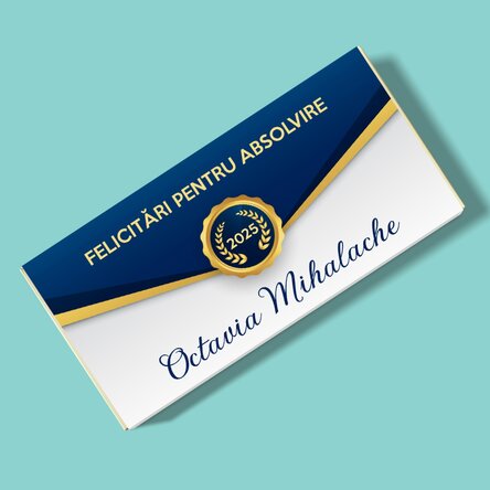 Ciocolată personalizată cu text - Felicitări pentru absolvire