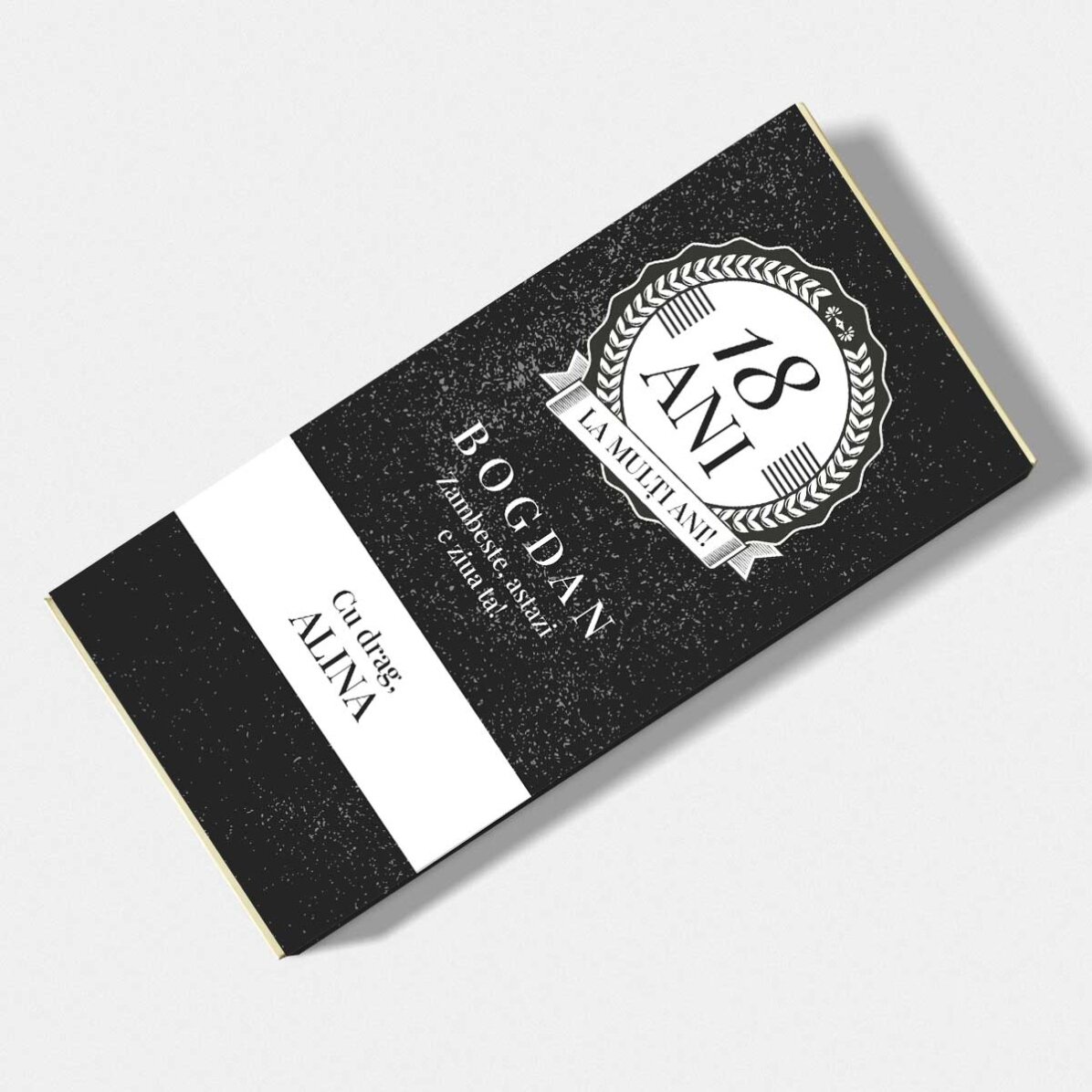 Ciocolată personalizată cu text - Happy birthday