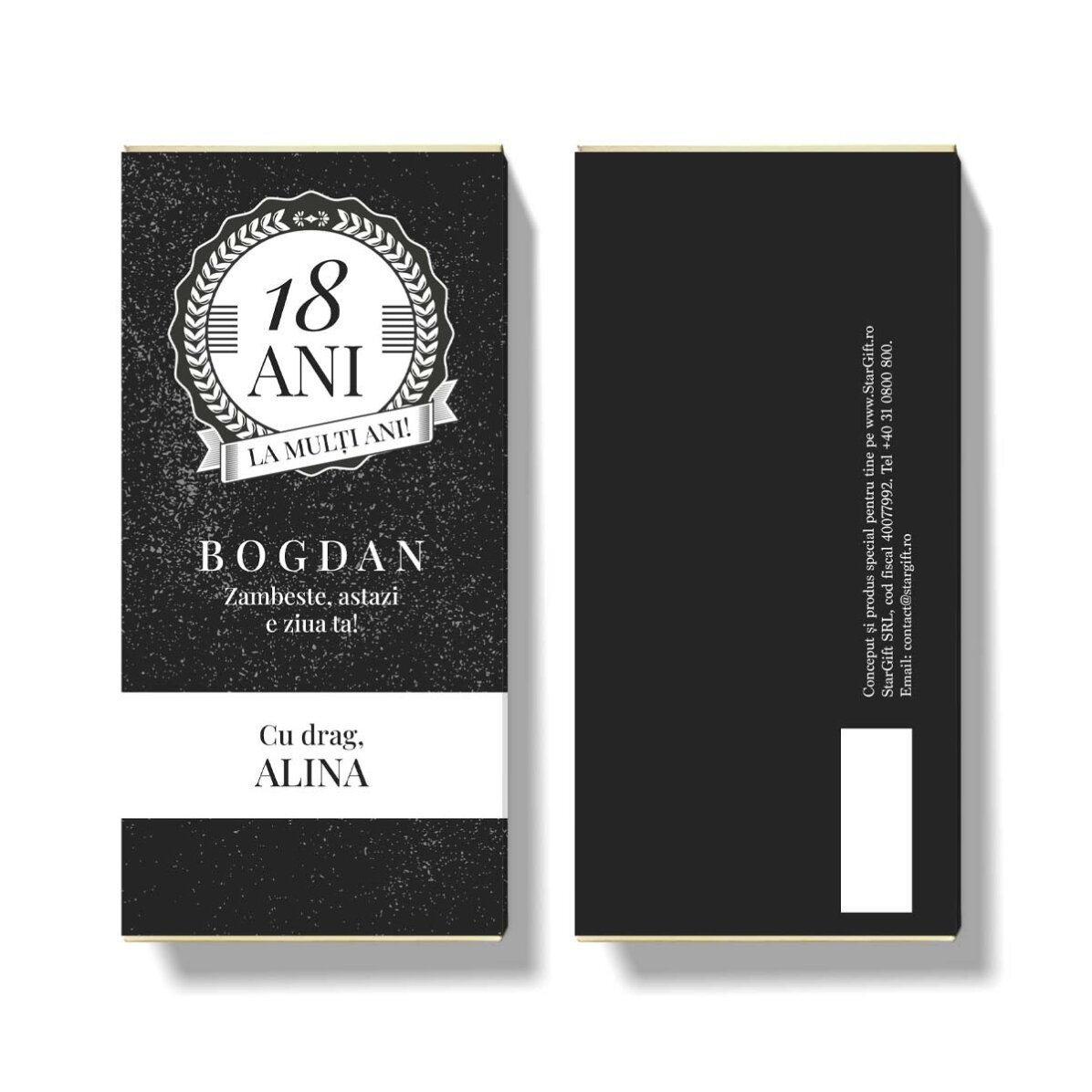 Ciocolată personalizată cu text - Happy birthday