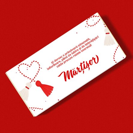 Ciocolată personalizată cu text - Mărțișor inimă