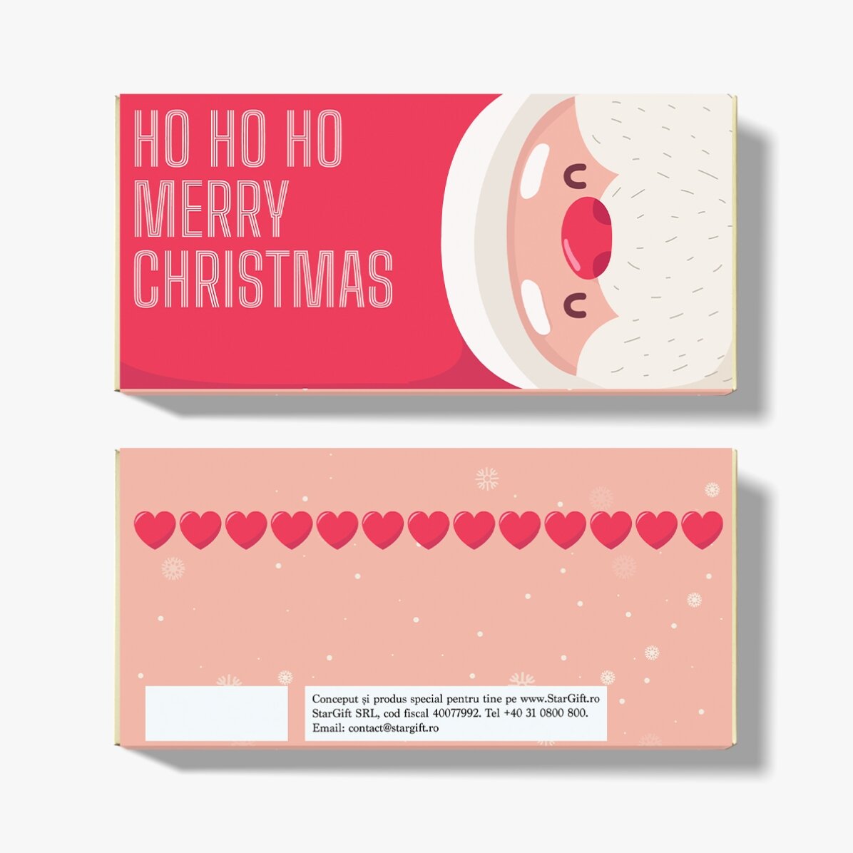 Ciocolată personalizată cu text pentru Crăciun - Ho Ho Ho