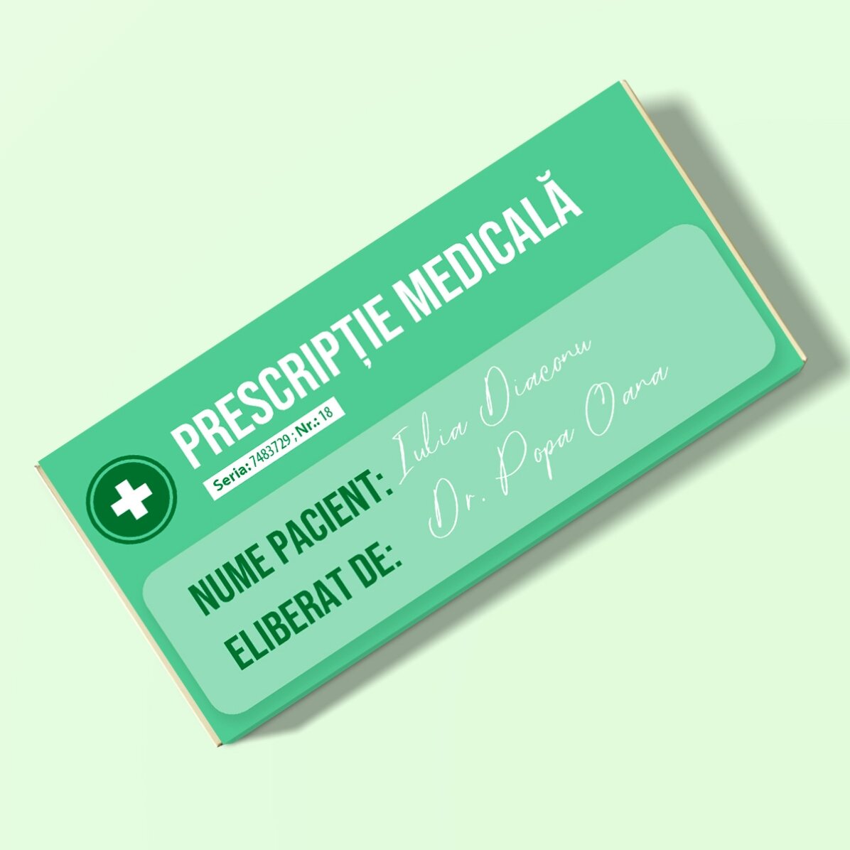Ciocolată personalizată cu text - Prescripție medicală