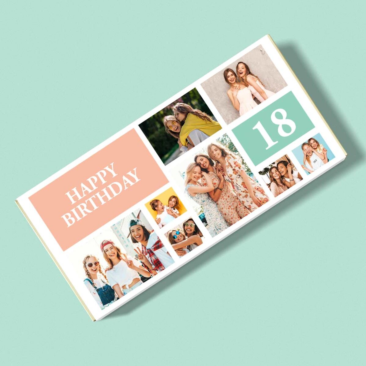 Ciocolată personalizată cu text și colaj de poze