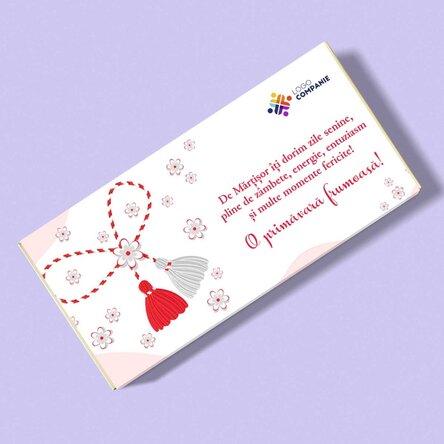 Ciocolată personalizată cu text și logo - Mărțișor