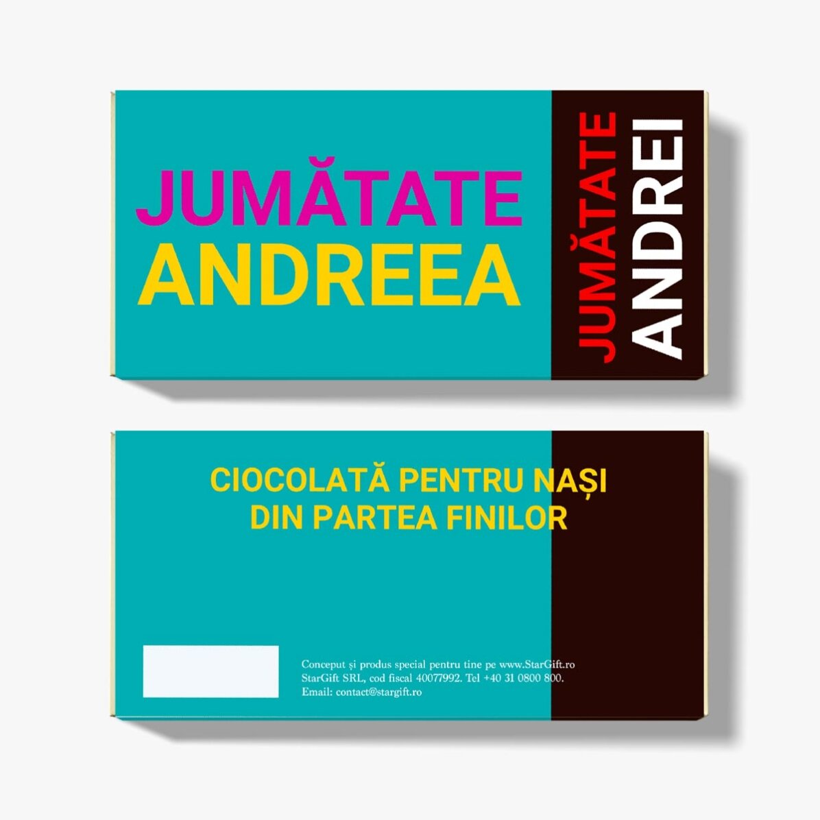 Ciocolată personalizată - pe jumătate