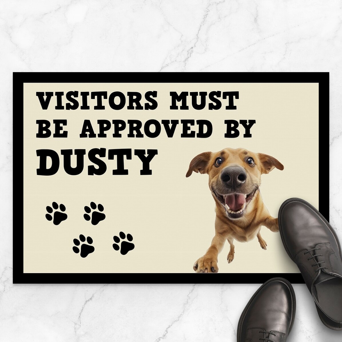 Covoraș de intrare personalizat cu poză și text - Dog