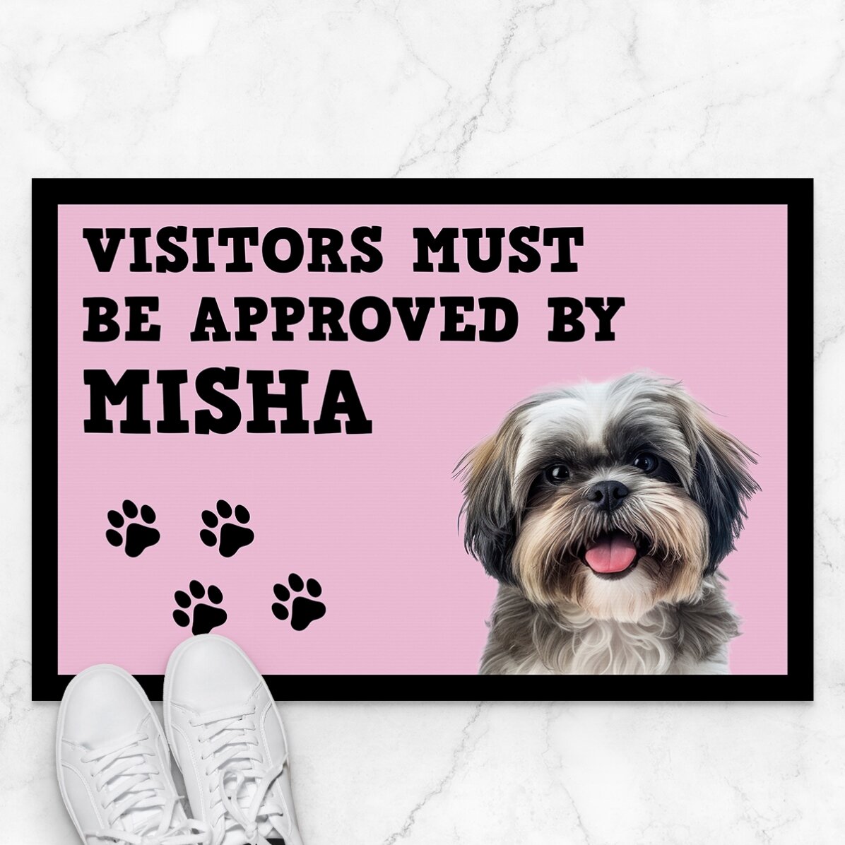 Covoraș de intrare personalizat cu poză și text - Dog