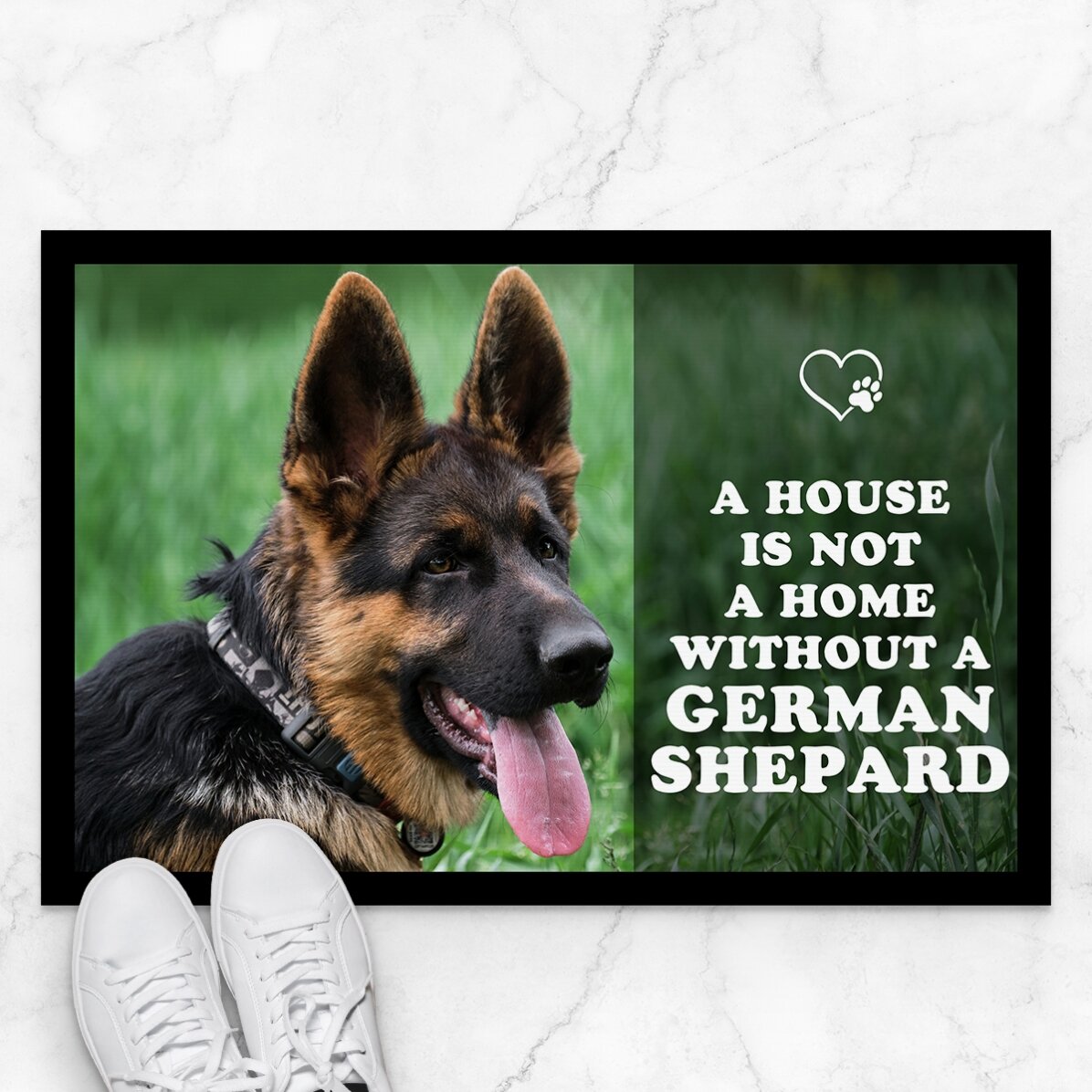 Covoraș de intrare personalizat cu poză și text - Prieten patruped