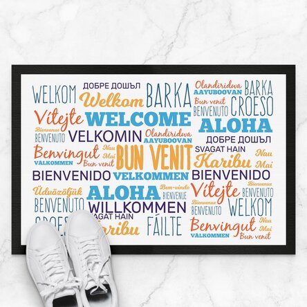 Covoraș de intrare personalizat cu text - Bun venit