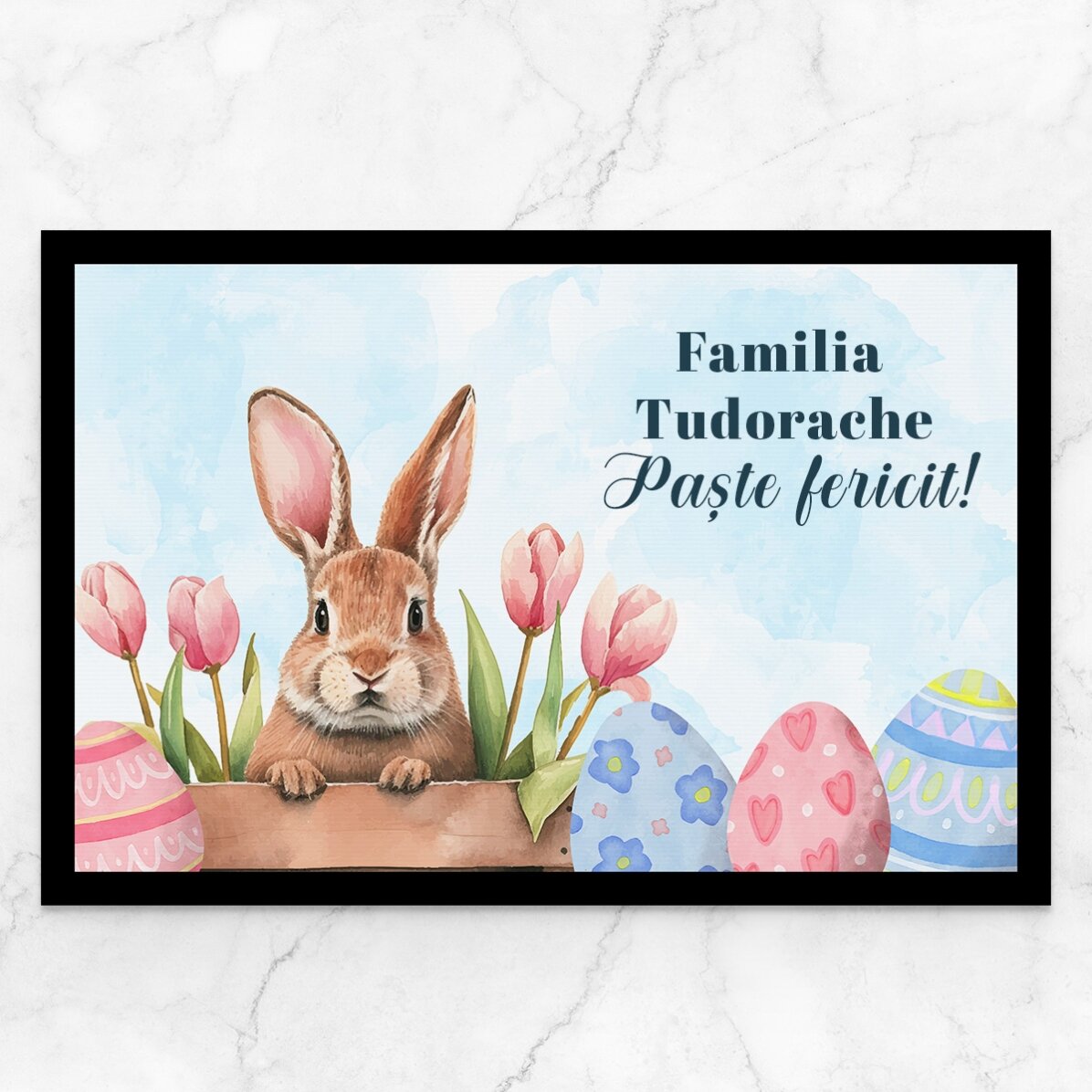 Covoraș de intrare personalizat cu text - Cute bunny