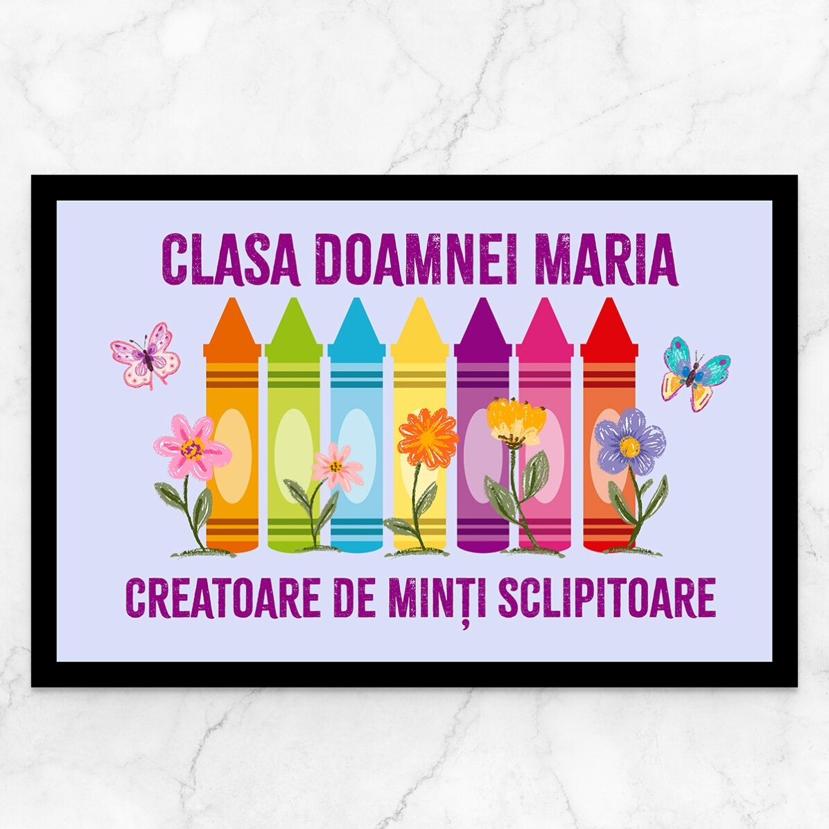 Covoraș de intrare personalizat cu text - Doamna educatoare