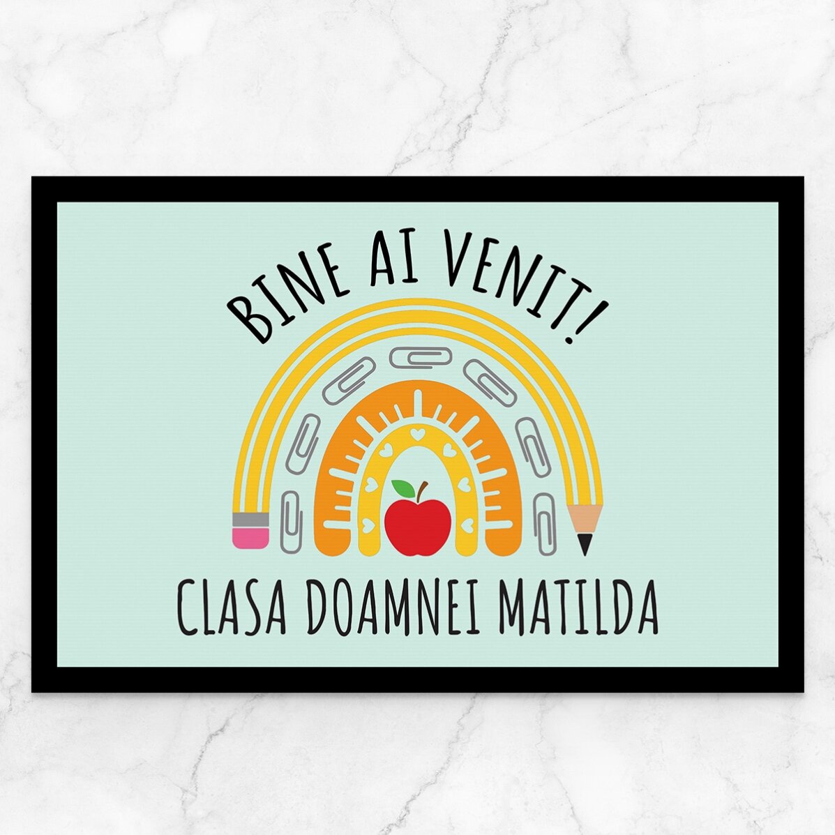 Covoraș de intrare personalizat cu text - School