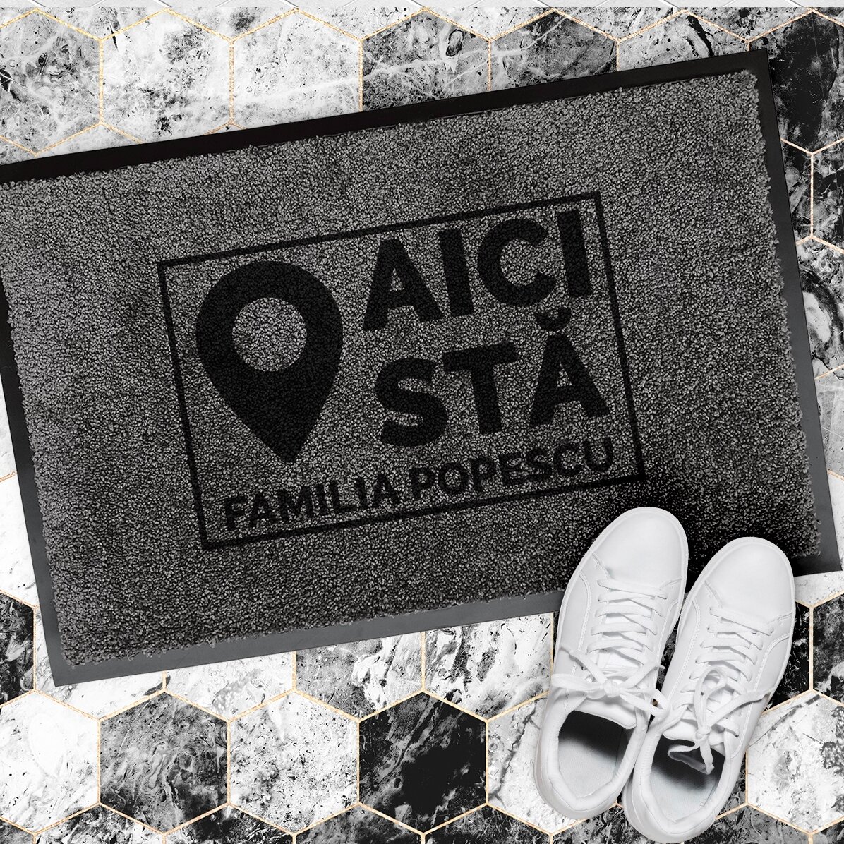 Covoraș intrare de interior personalizat  - Aici stă...