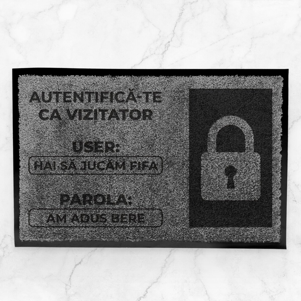 Covoraș intrare de interior personalizat - Autentificare vizitator