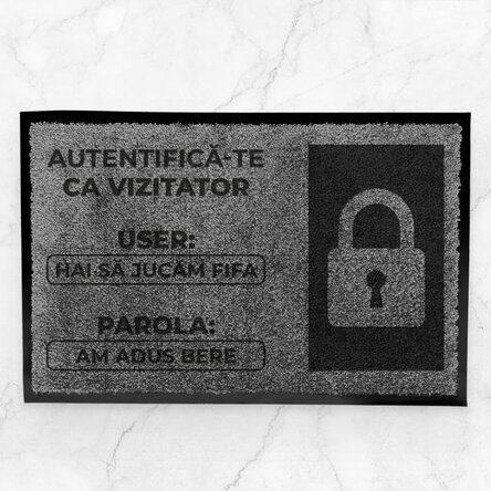 Covoraș intrare de interior personalizat - Autentificare vizitator