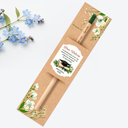 Персонализиран молив за засаждане с послание за завършване – Благодарим Ви