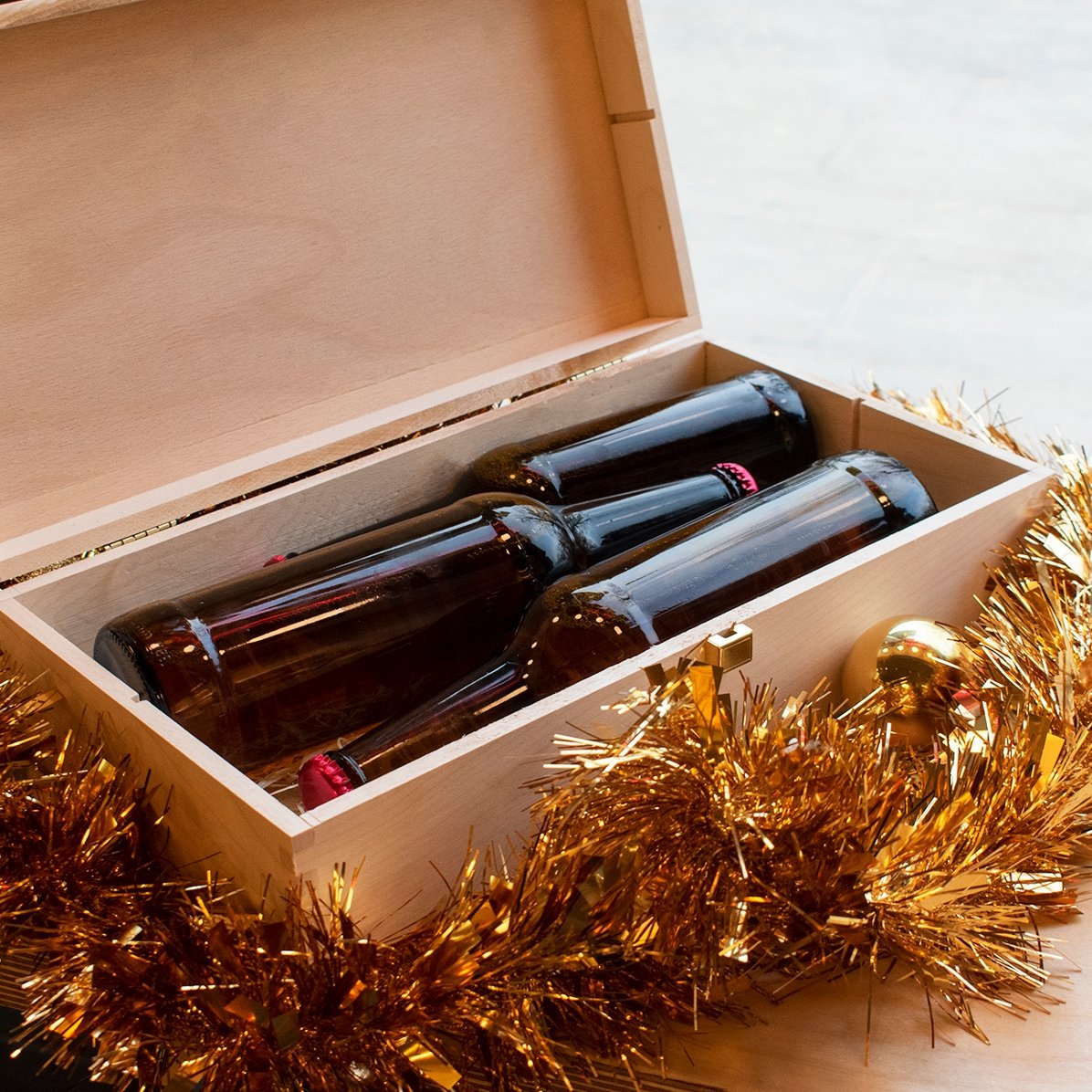 Cutie de bere personalizată pentru trei sticle - Special Christmas Brew