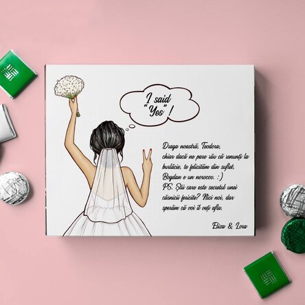 Cutie de bomboane personalizată cu mesaj - Bride to be