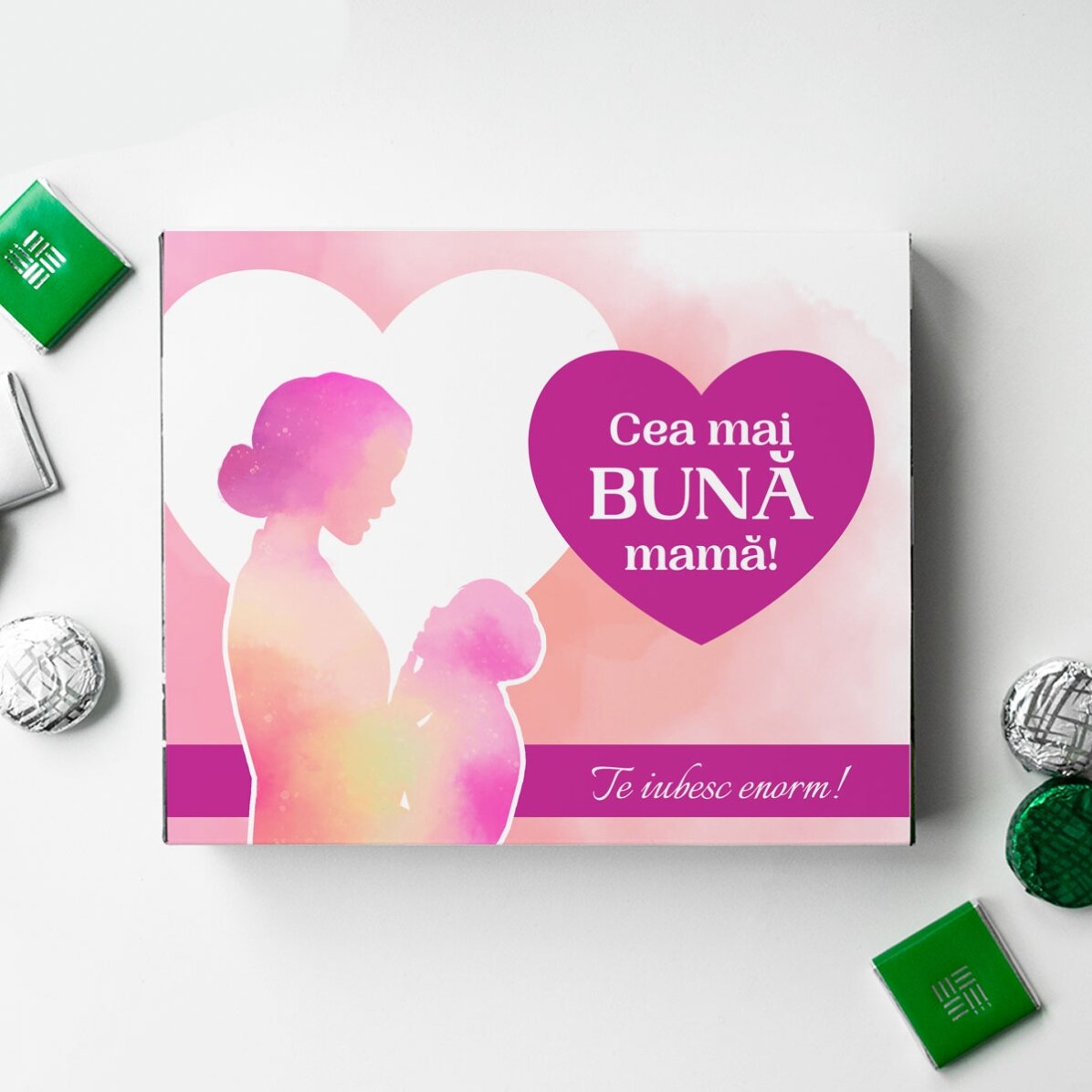 Персонализирана кутия шоколадови бонбони с послание - Мама