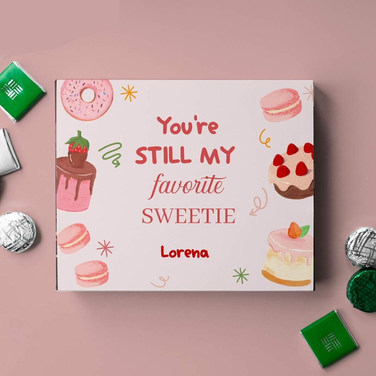 Cutie de bomboane personalizată cu mesaj - my favorite sweetie