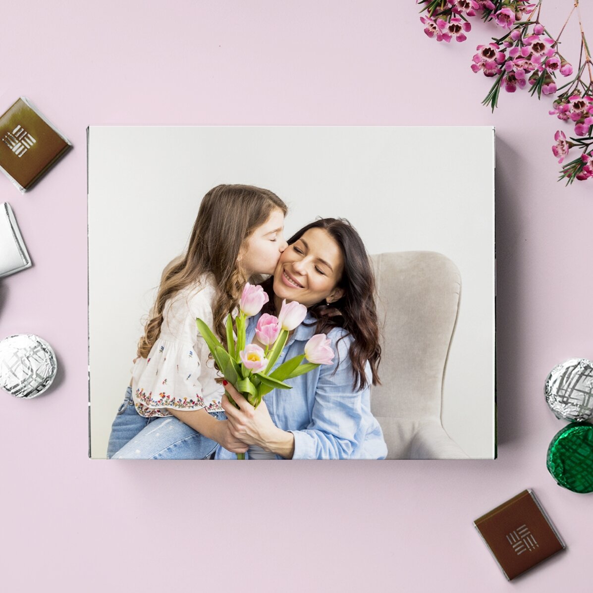 Cutie de bomboane personalizată cu o poză