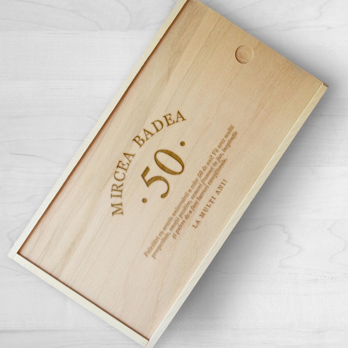Cutie de cadou personalizată din lemn - Aniversare