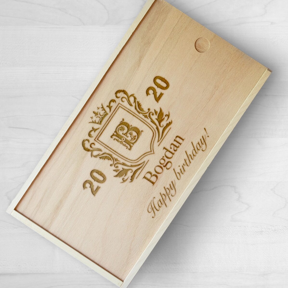 Cutie de cadou personalizată din lemn - Blazon