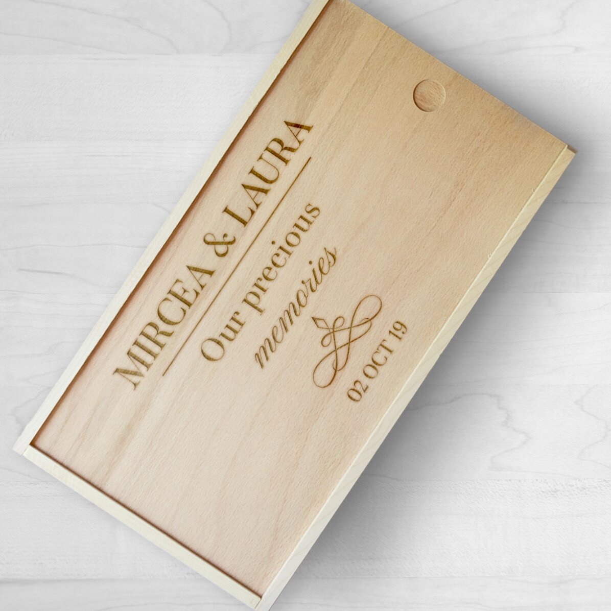 Cutie de cadou personalizată din lemn - Memories