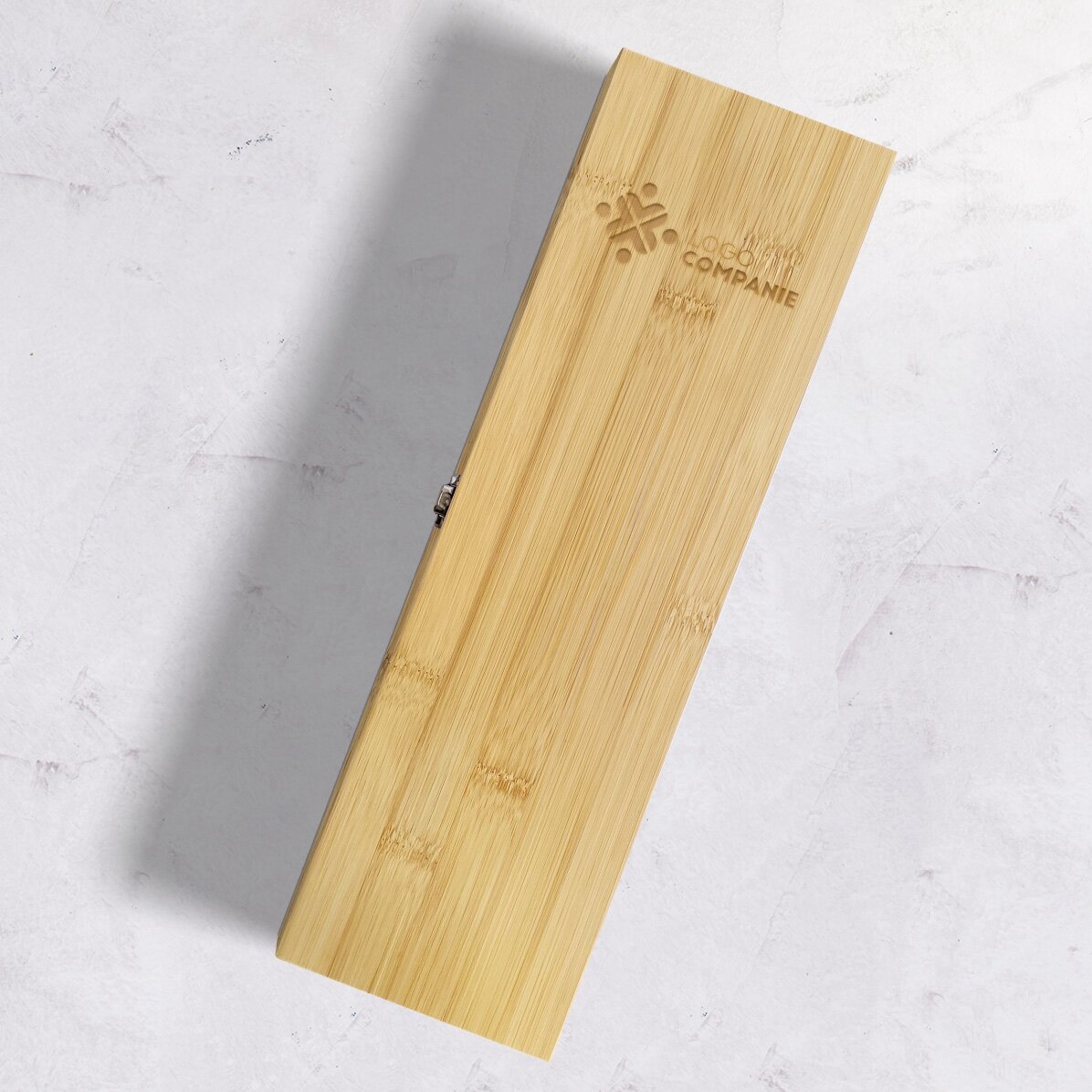 Cutie de vin din bambus cu accesorii personalizată cu logo
