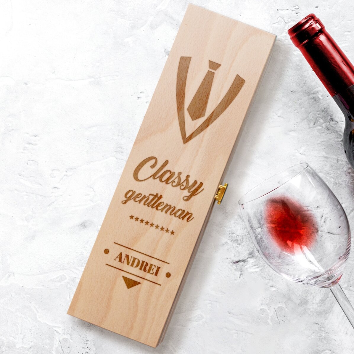 Cutie de vin personalizată -  Classy Gentleman