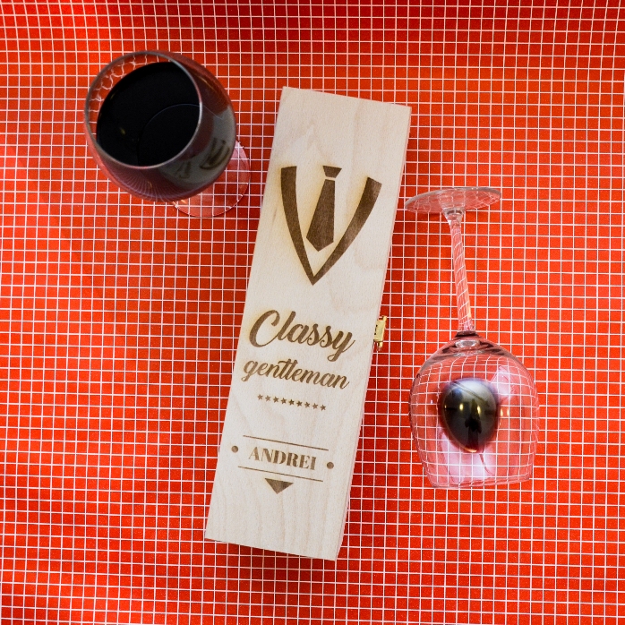 Cutie de vin personalizată -  Classy Gentleman