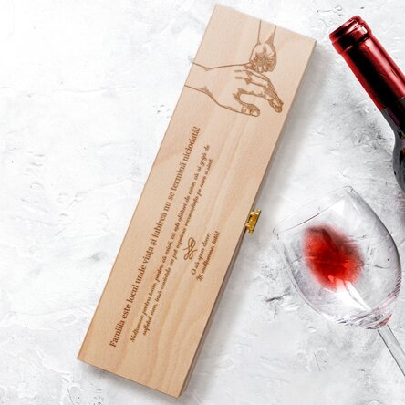 Cutie de vin personalizată cu mesaj de mulțumire pentru tata - Hands