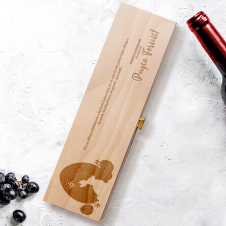 Cutie de vin personalizată cu text și logo - Easter bunny