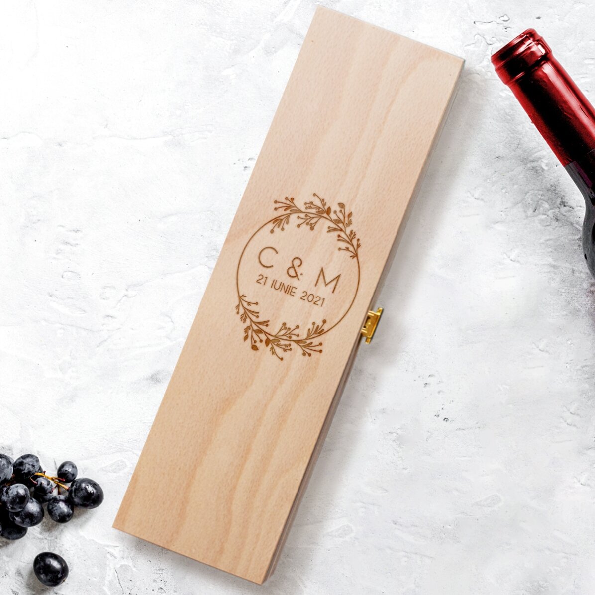 Cutie de vin personalizată - Cununie