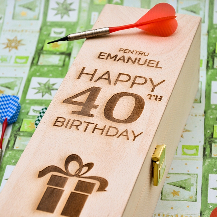 Cutie de vin personalizată - Happy Birthday Gift