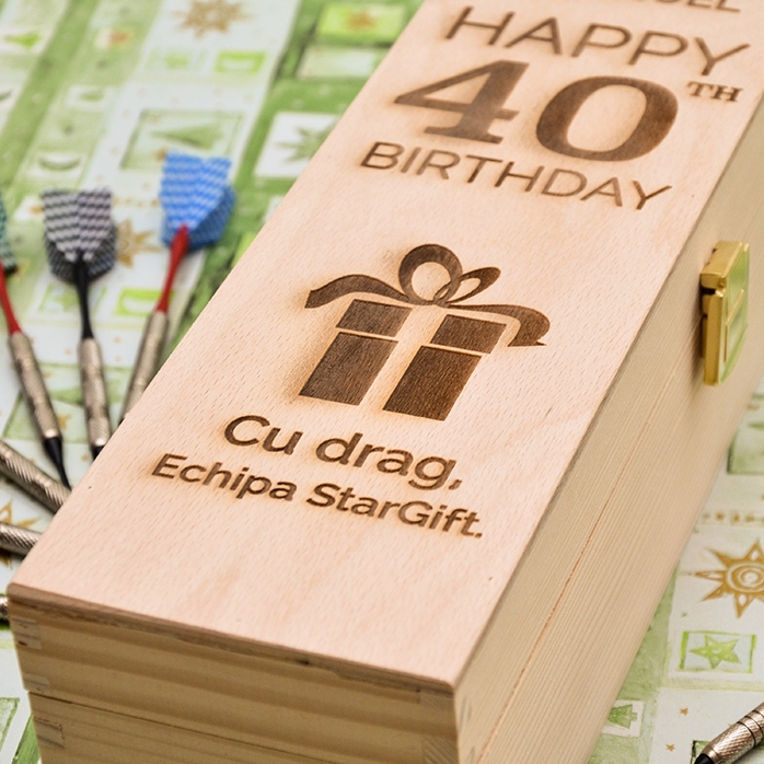 Cutie de vin personalizată - Happy Birthday Gift