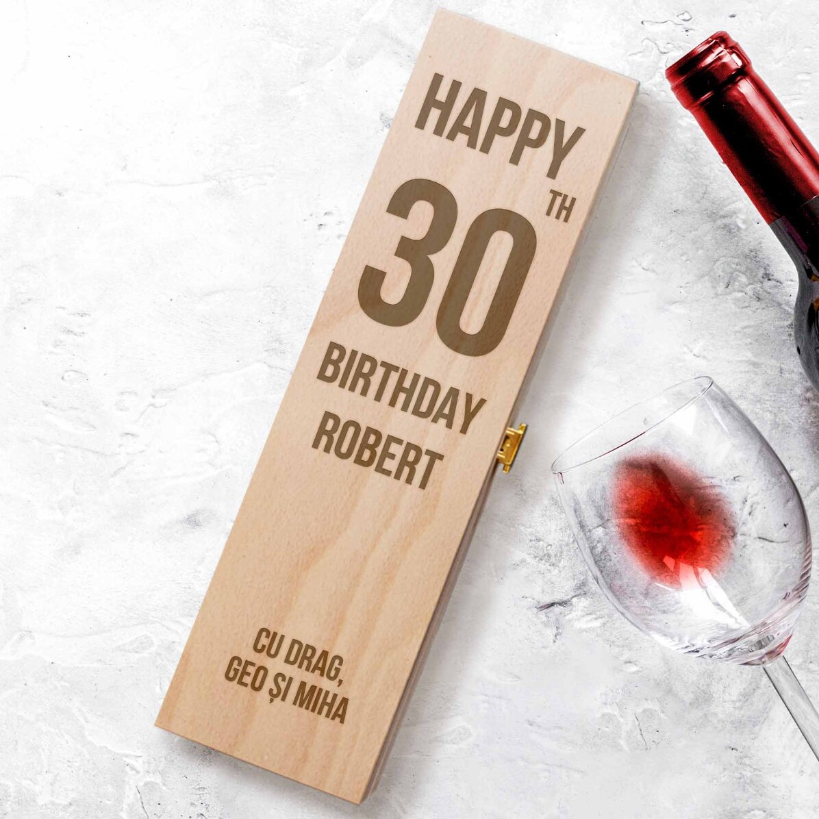 Cutie de vin personalizată - HAPPY BIRTHDAY