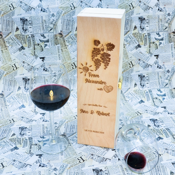 Cutie de vin personalizată - Love Wine