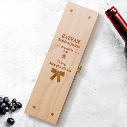 Cutie de vin personalizată - Model Fundiță