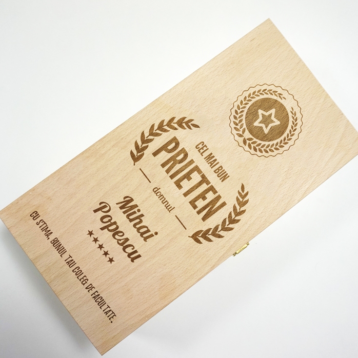 Cutie de vin personalizată pentru două sticle - Cel mai