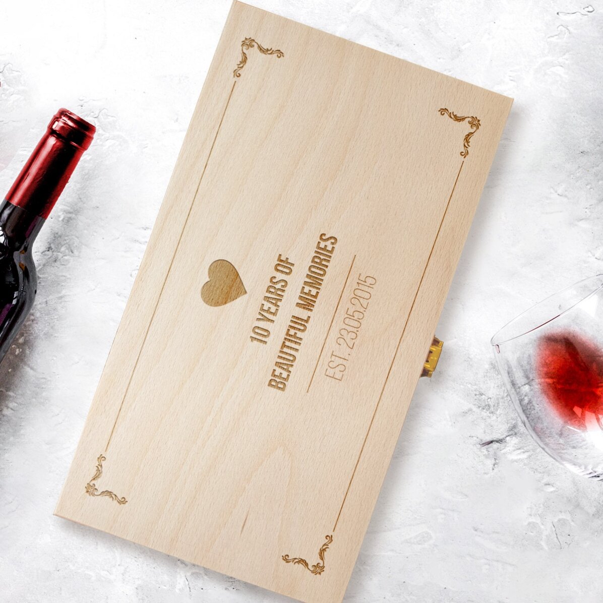 Cutie de vin personalizată pentru două sticle - Years Of Memories