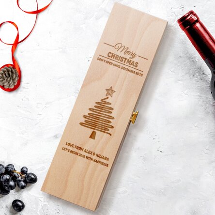 Cutie de vin personalizată - Star Christmas Tree