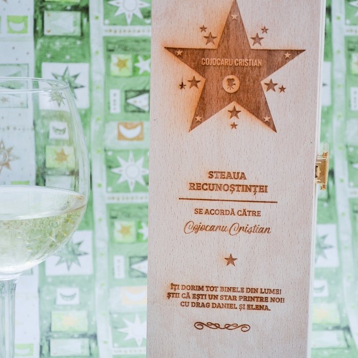 Cutie de vin personalizată - Steaua recunoștinței