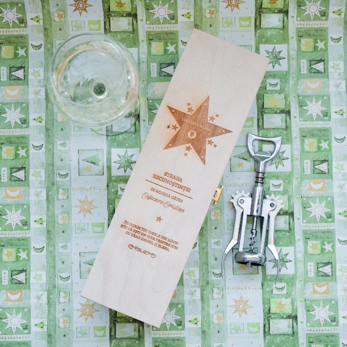 Cutie de vin personalizată - Steaua recunoștinței