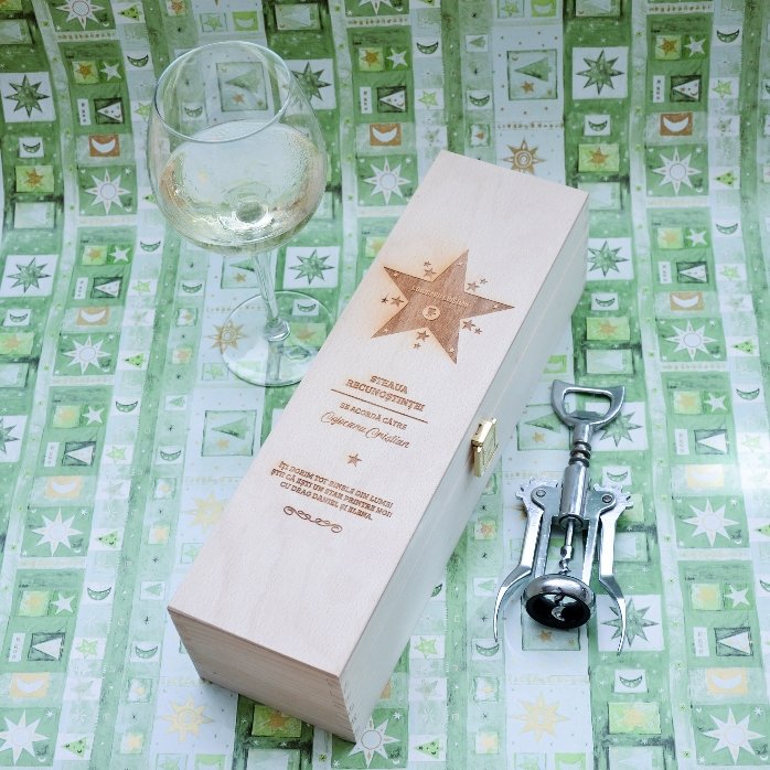 Cutie de vin personalizată - Steaua recunoștinței