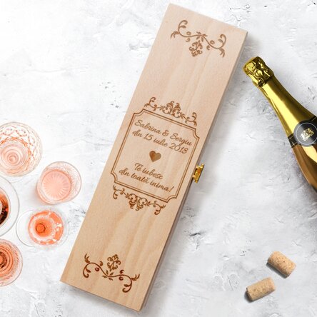 Cutie de vin spumant personalizată - Model elegant