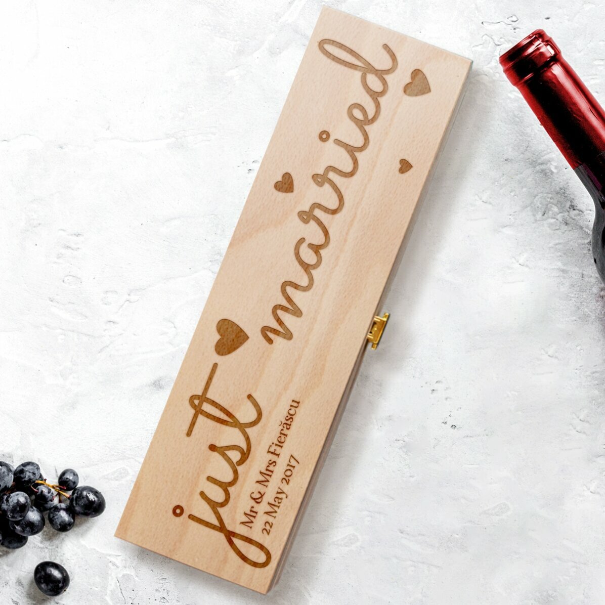 Гравирани кутии за вино за двойки и годишнини от връзки